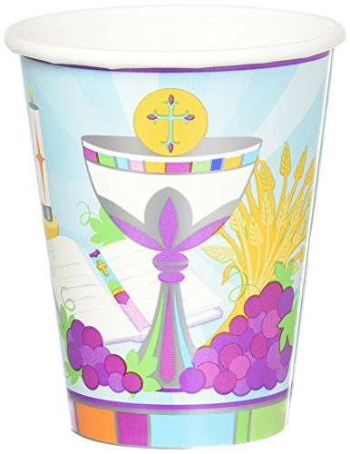 amscan Mi Primera Comunion Paper Cups 9 Oz   Party Tableware 48 Ct