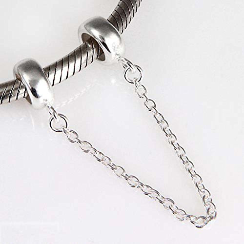 Circle Clasp Safety Chain Charm 925 Sterling Silver Clip Stopper Charm Spacer Charm for DIY Charms Bracelet A