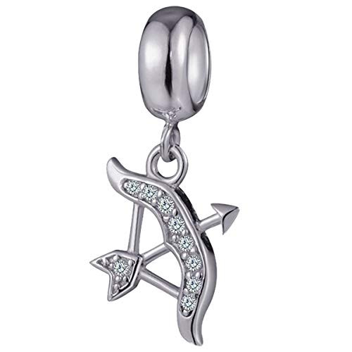 Sagittarius Zodiac Sign Charms for Pandora Charm Bracelets 925 Sterling Silver Necklace Pendant 12 Constellation/Horoscope Star Dangle  Dangling Birthstone Bead Birthday Gifts Women/Men/Girls/Boys