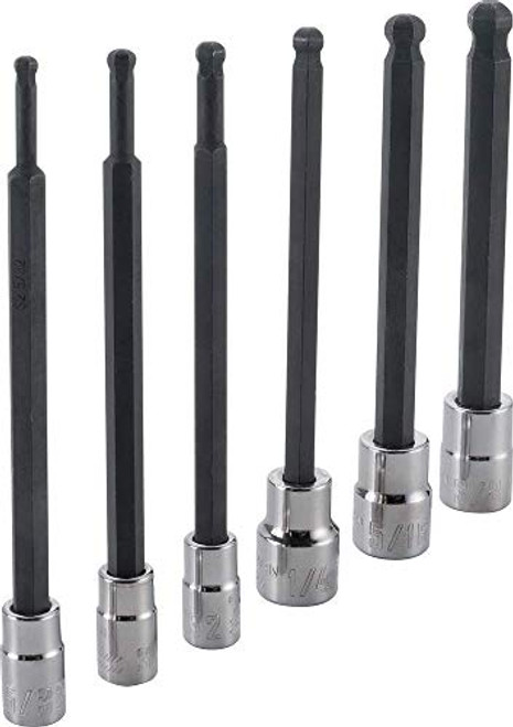 CRAFTSMAN Hex Bit Socket Set SAE 3/8Inch Drive Long Ball 6Piece CMMT42606