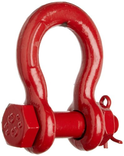 Crosby 1019506 Carbon Steel S2130 Bolt Type Anchor Shackle SelfColored 31/4 Ton Working Load Limit 5/8  Size