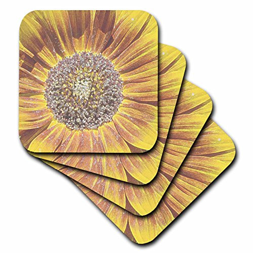 3dRose CST326064 Crystal Colored Sunflower Art Flowers Designs Inspired by NatureCeramic Tile Coasters Set of 8
