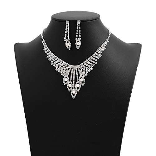 Campsis Wedding Bridal Set Tassel Statement Necklace Pearl Drop Necklace Earring Jewelry Set Wedding Party Prom Campsis Wedding Bridal Set Tassel Statement Necklace Pearl Drop Necklace Earring Jewelry Set Wedding Party Prom
