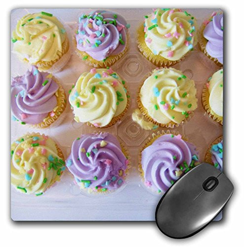 3dRose LLC 8 x 8 x 0 25 Inches Mouse Pad Cupcakes on White mp172211