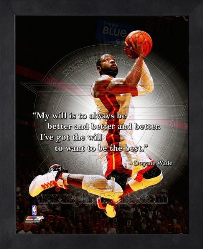 NBA Dwyane Wade Miami Heat Pro Quotes Framed 8x10 Photo