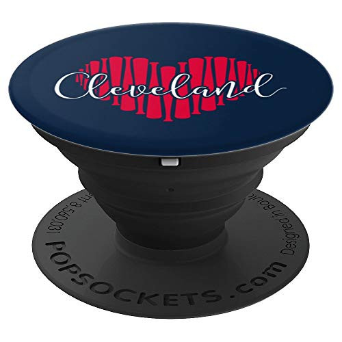 Cute I Love Cleveland Baseball Bat Heart PopSockets Grip and Stand for Phones and Tablets