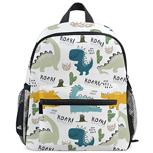 Dinosaurs Backpacks for Kids Boys Girls Cute Dino Cactus Preschool Toddler Bookbag Backpack with Chest Strap Mini Adorable Animals Kindergarten School Bags