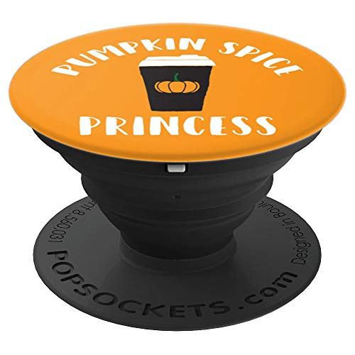 Cute Pumpkin Spice Princess with Latte Cup for Fall PopSockets Grip and Stand for Phones and Tablets