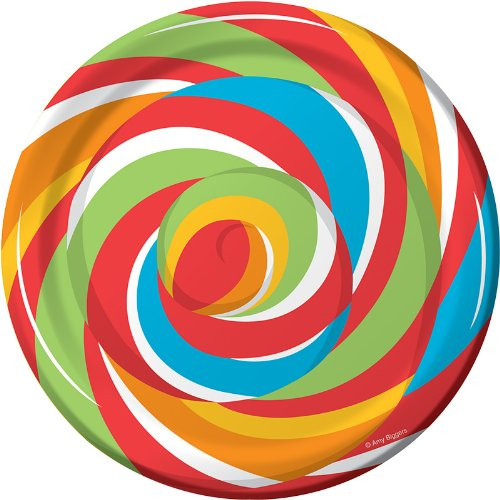 8-Count Round Paper Dessert Plates, Sugar Buzz