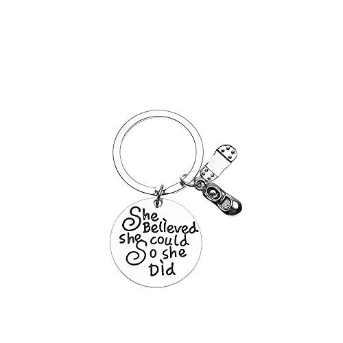 Sportybella Tap Dance Keychain Dance Jewelry Dance She Believed She Could So She Did Keychain for Dancers