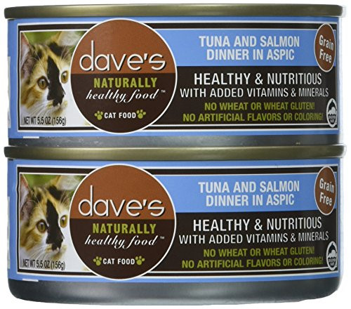 Dave S Naturally Healthy Tuna And Salmon Dinner In Aspic For Cats 5 5 Oz Can Case Of 24
