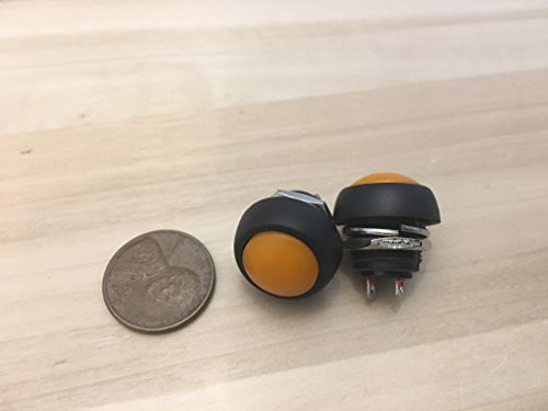 2 Pieces Orange N/O 12mm Round Momentary 12v Push Button Switch 3A 250VAC A3