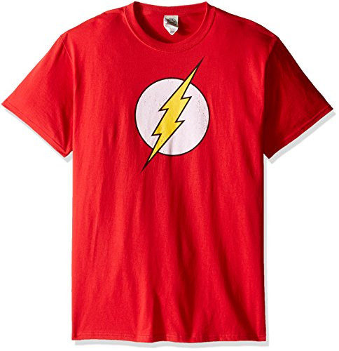 DC Comics Men s Short Sleeve TShirt Flash Logo Red Medium