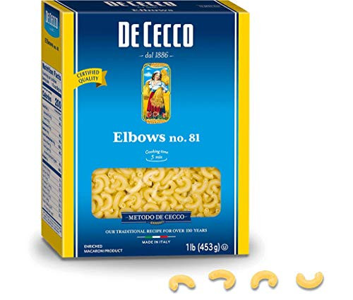 De Cecco Semonlina Pasta Elbow Macaroni No 81 1 Pound Pack of 3 De Cecco Semonlina Pasta Elbow Macaroni No 81 1 Pound Pack of 3