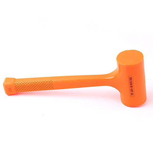 3 LB Dead Blow Hammer Neon Orange  Unibody Molded  Checkered Grip  Spark and Rebound Resistant