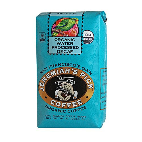 Jeremiah s Pick Coffee Organic Water Processed Decaf Raisin  Chocolate Round and Robust Whole Bean Coffee Dark Roast 10 Ounce Bag
