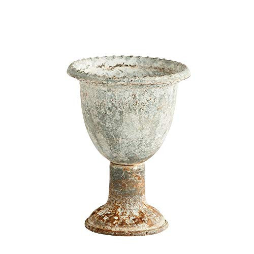 The Bridge Collection Distressed Metal Fluted Urn Planter