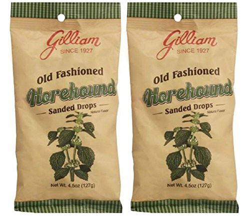 Gilliam Old Fashioned Candy Flavored Sanded Horehound Drops Pack of 2 4 5 oz  Bag Horehound