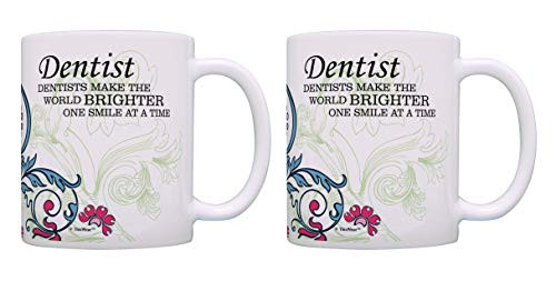 Dentist Mug Set Dentists Make the World Brighter Dentistry 2 Pack Gift Coffee Mugs Tea Cups Floral Dentist Mug Set Dentists Make the World Brighter Dentistry 2 Pack Gift Coffee Mugs Tea Cups Floral