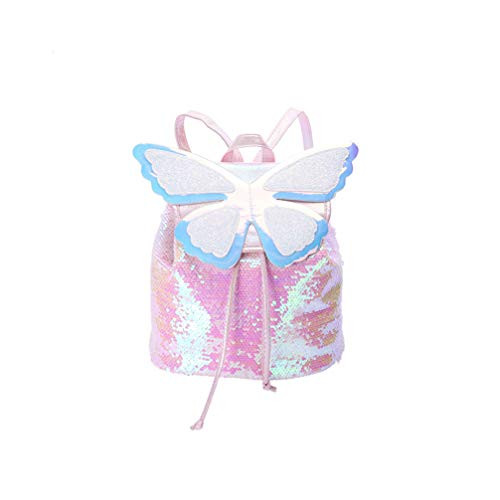 TENDYCOCO Butterfly Backpack Flip Sequin Backpack Wings Backpack for Girls Kids Children