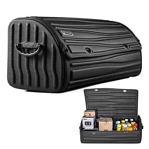 Car Trunk Organizer Collapsible EBESTauto Trunk Storage Organizer Bag with Multi Compartments Cargo Trunk Storage Organizer Container with Handles and NonSlip Bottom for Car and SUV Van Pack of 1