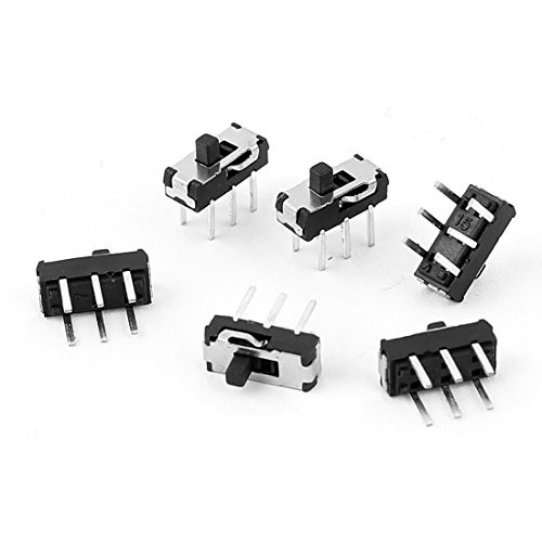 uxcell 6 Pcs 2 Position DPDT 2P2T 6 Pin PCB Panel Mini Vertical Slide Switch