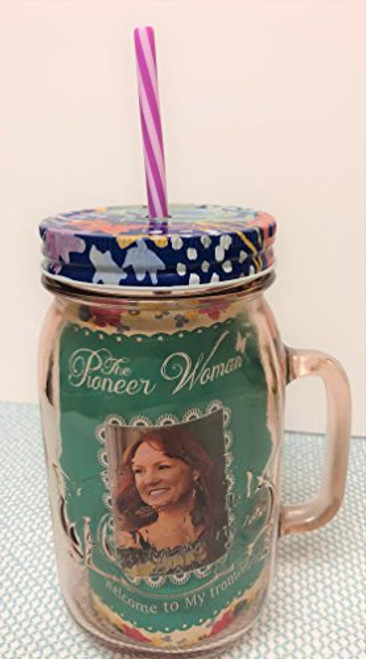 The Pioneer Woman Glass 32oz Mason Jar with Lid and Straw "Rosewater" The Pioneer Woman Glass 32oz Mason Jar with Lid and Straw "Rosewater"