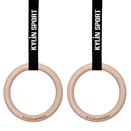 KYLIN SPORT Gymnastic Rings with Adjustable Straps Heavy Duty Exercise Gym Rings for Pull Ups and DipsCrossTraining WorkoutStrength TrainingFitness Wooden KYLIN SPORT Gymnastic Rings with Adjustable Straps Heavy Duty Exercise Gym Rings for Pull Ups and DipsCrossTraining WorkoutStrength TrainingFitness Wooden