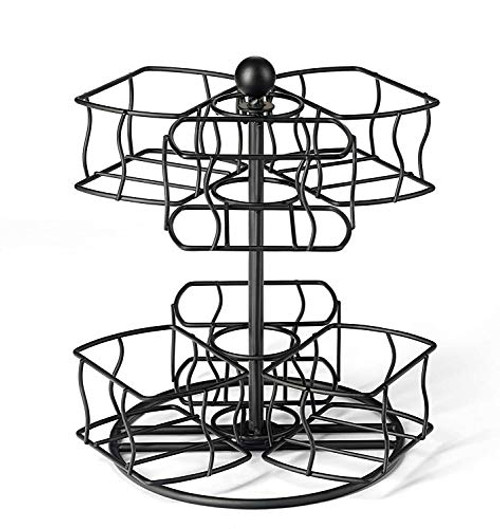 NHZ Tea Bag Storage and Organizer Spinning Carousel Black Powder Coated Stainless Steel Holder Rack for Tea and Coffee Box Organize 60 Tea Bags 6 Compartments with 10 Bags in Each Black NHZ Tea Bag Storage and Organizer Spinning Carousel Black Powder Coated Stainless Steel Holder Rack for Tea and Coffee Box Organize 60 Tea Bags 6 Compartments with 10 Bags in Each Black