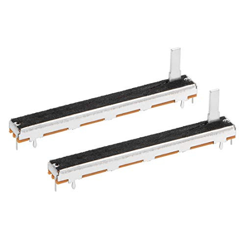uxcell 2pcs Fader Variable Resistors Mixer 75mm Straight Slide Potentiometer B103 10K Ohm Linear Double Potentiometers for Dimming Tuning