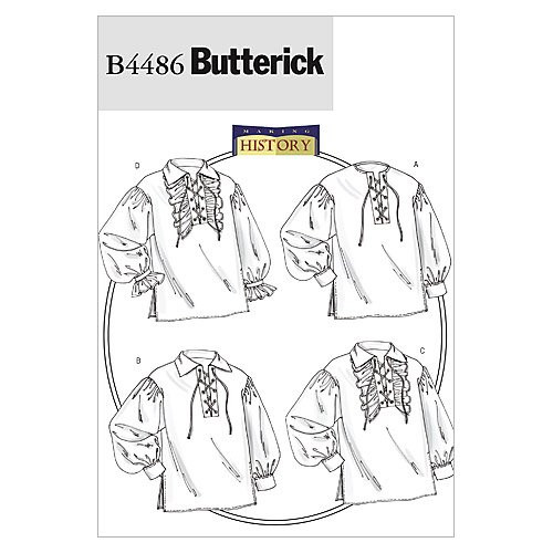 BUTTERICK PATTERNS B4486 Men's/Misses' Shirt, Size XM (SML-MED-LRG) BUTTERICK PATTERNS B4486 Men's/Misses' Shirt, Size XM (SML-MED-LRG)