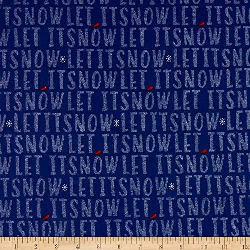 Andover Northern Lights Let It Snow Blue Quilt Fabric