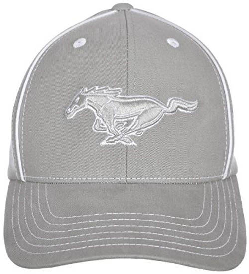 Checkered Flag Men s Ford Mustang Logo Cap Adjustable Light Gray Hat