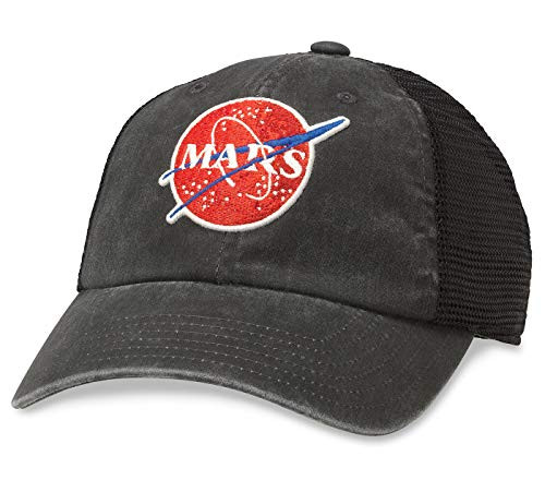 AMERICAN NEEDLE NASA Mars Raglan Bones Mesh Back Adjustable Trucker Hat Black