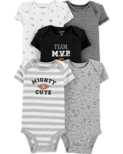 Carter s Baby Boys 5Pack Original Short Sleeve Bodysuits Team MVP 9 Months