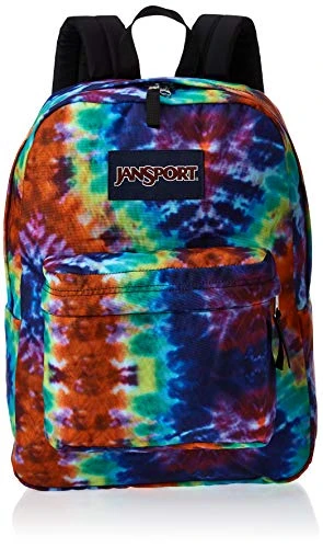 JanSport SuperBreak Backpack  Lightweight School Pack Red Hippie Days