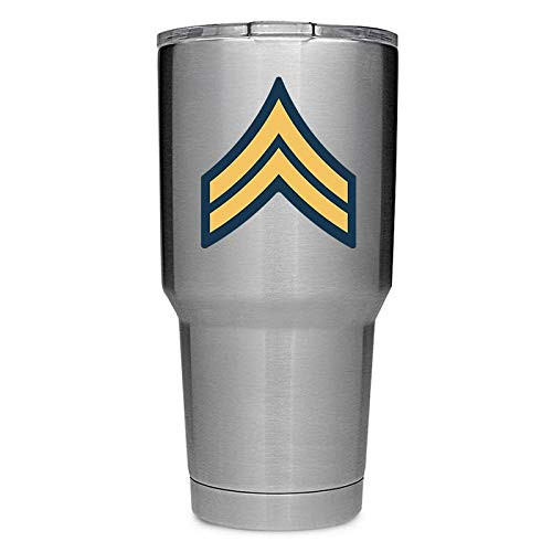 DHDM Designs Army Corporal E4 3Inch Rank 2Pack Premium Quality Vinyl Decal Tumbler Stickers  Stickers ONLY Cup NOT Included  Laminated with UV Protective Laminate  PD3115
