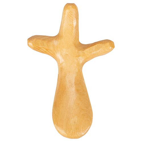 Dicksons I Said A Prayer for You Today 3 25 x 4 75 Inch Natural Hand Carved Solid Wood Form Fitting Prayer Tool Cross in Gift Box