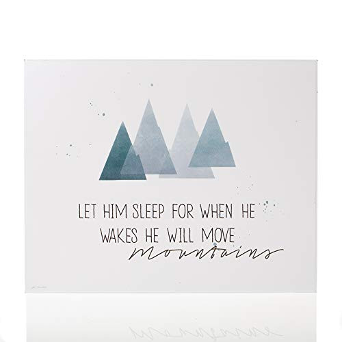 Dicksons He Will Move Mountains Turquoise 10 x 8 Wood Decorative Wall Plaque