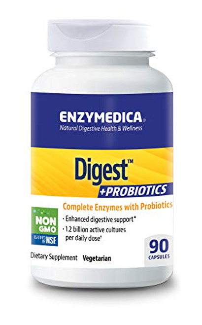Enzymedica Digest Probiotics Enzyme Support for Healthy Digestion and Relief from Occasional Gas Bloating and Indigestion 1 2 Billion CFU 90 Capsules FFP Enzymedica Digest Probiotics Enzyme Support for Healthy Digestion and Relief from Occasional Gas Bloating and Indigestion 1 2 Billion CFU 90 Capsules FFP