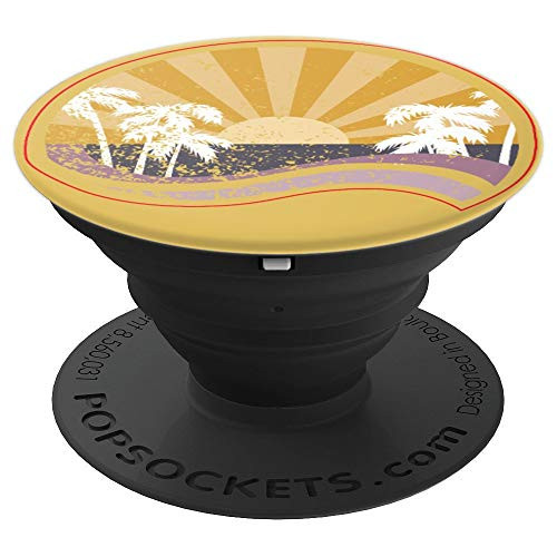 Distressed Vintage Sunset Palm Trees PopSockets Grip and Stand for Phones and Tablets