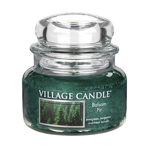 Village Candle Balsam Fir 11 oz Glass Jar Scented Candle, Small