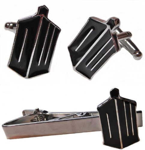 DOCTOR WHO  DW  Logo Metal/ Enamel TIE CLIP  CUFFLINKS SET