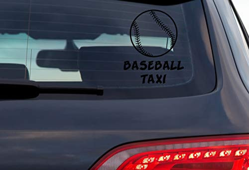 DOOMSDAYDECALS Baseball Taxi  4 Inch Black Vinyl Decal for Car Window Exterior
