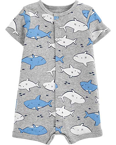 Carter s Baby Boys  Firetruck Creeper 18 Months Gray/Shark
