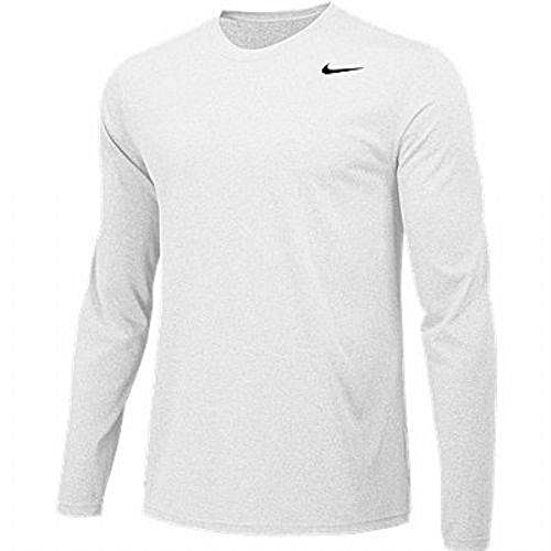 Nike Boys Legend Long Sleeve Athletic TShirt White Youth XLarge