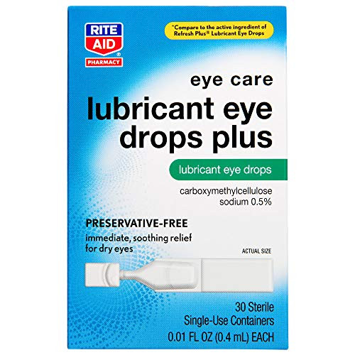 Rite Aid Artificial Tears Lubricant Eye Drops  30 Vials  Single Use Preservative Free Eye Drops