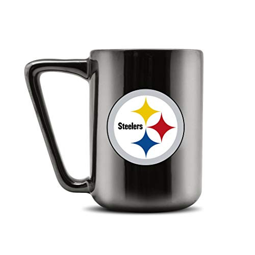 Duck House NFL Pittsburgh Steelers Ceramic Coffee Mug Metallic Black 16oz Duck House NFL Pittsburgh Steelers Ceramic Coffee Mug Metallic Black 16oz