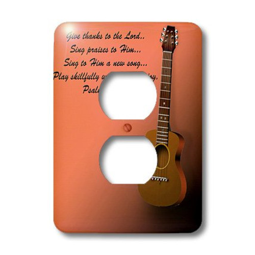 3dRose lsp_22654_6 Classic Guitar and Bible Verse Sing To The Lord A New Song 2-Plug Outlet Cover 3dRose lsp_22654_6 Classic Guitar and Bible Verse Sing To The Lord A New Song 2-Plug Outlet Cover