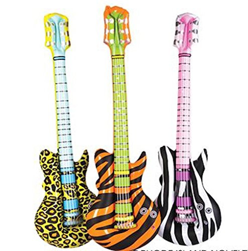 Rhode Island Novelty Inflatable Animal Print Rock Star Guitars (1 dz)